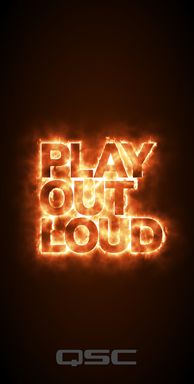 Play Out Loud fire text wallpaper